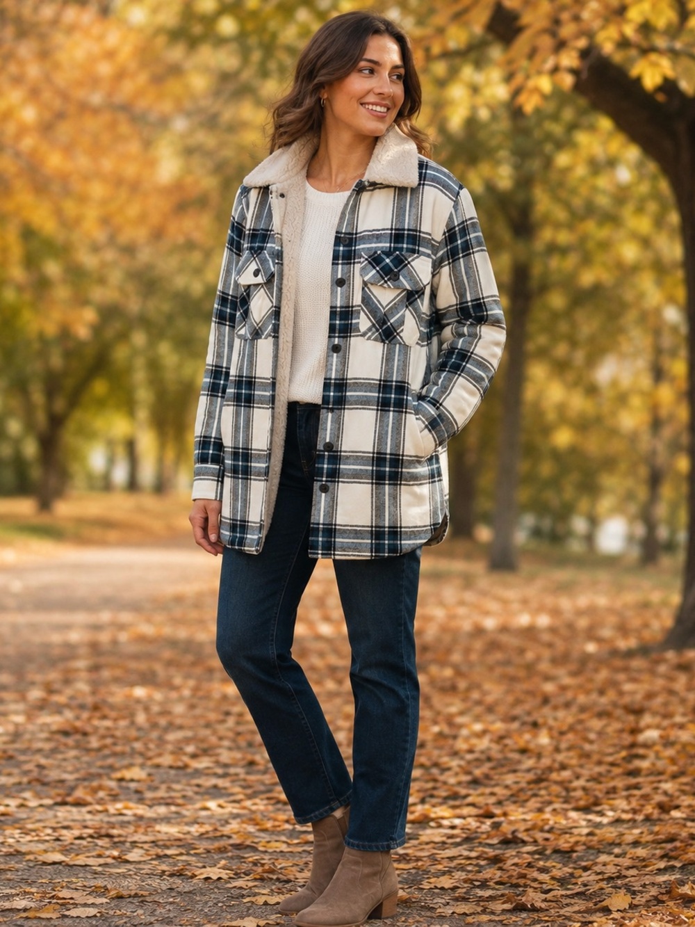 WindRiver Heritage Plaid Sherpa Lined Shacket Jacket Medium